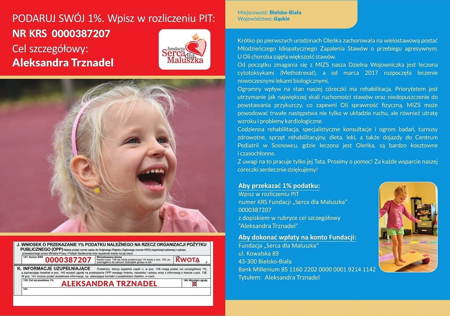 Przekazanie 1% podatku Kuna System dla Aleksandry Trznadel