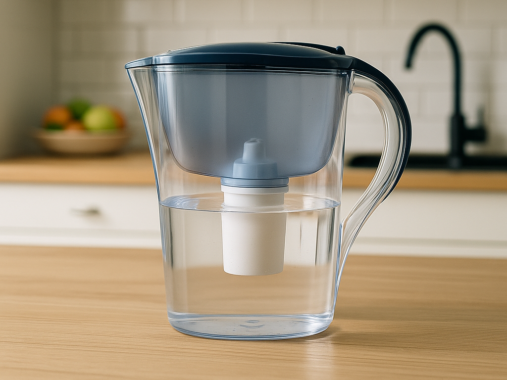 Dzbanek filtrujący z wodą w kuchni
