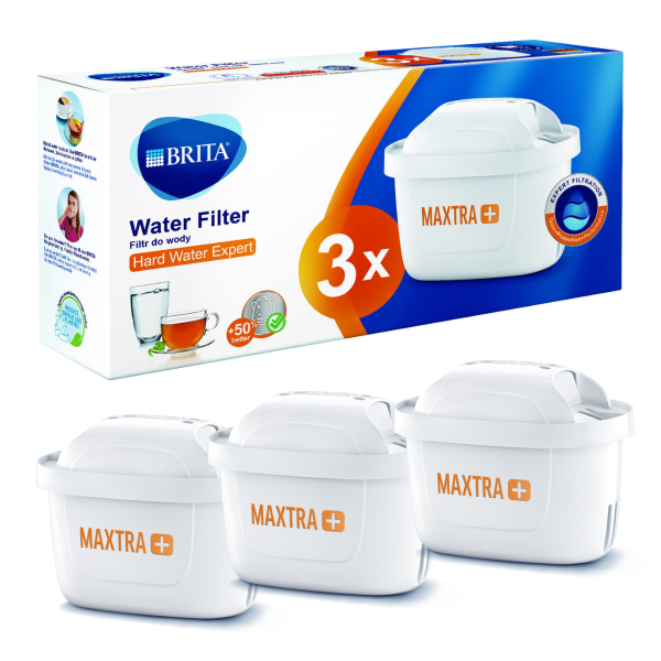 BRITA Maxtra+ Hard Water Expert filtry zmiękczające do dzbanków BRITA 3 sztuki. Oryginalne wkłady BRITA do wody z kamieniem.