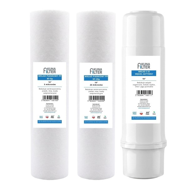 Wkład filtrujący Zestaw wkładów do filtra RO7, RO5SMD, KFRO7, KFRO5SMD - serwis podstawowy, półroczny