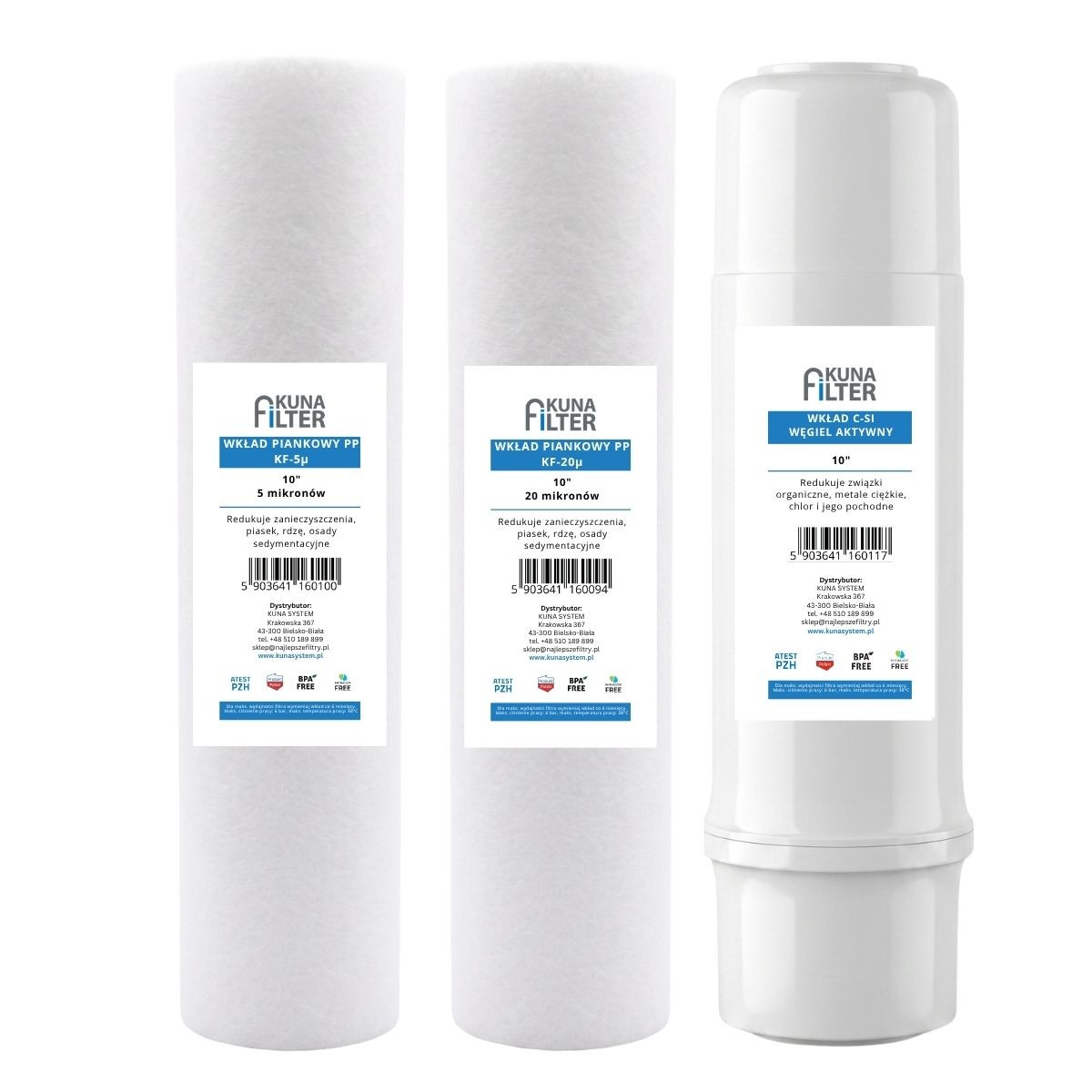Zestaw wkładów do filtra RO7, RO5SMD, KFRO7, KFRO5SMD - serwis podstawowy, półroczny