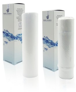 Zestaw wkładów do filtra RO5, KFRO5. Serwis podstawowy, półroczny. Wkład piankowy 5 mikron + wkład węglowy.