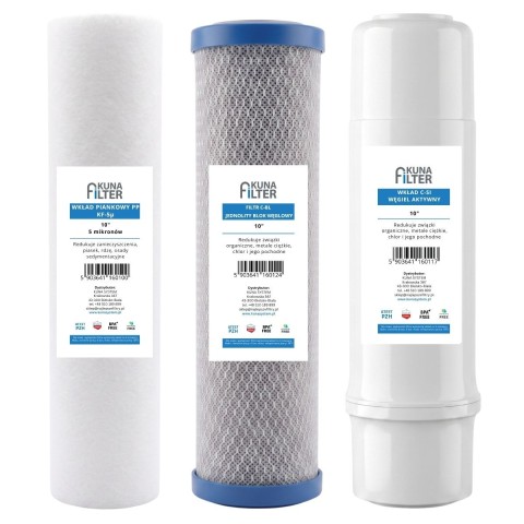 kuna filter zestaw wkładów do filtrów odwróconej osmozy