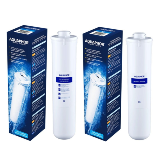 Zestaw promocyjny wymiennych wkładów do filtrów wody Aquaphor.  Wkład K2 + wkład K5. Filtry wymienne na mały serwis Aquaphor Morion.