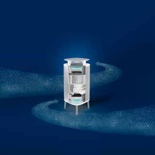 Blueair DustMagnet 5210i. Nowoczesny oczyszczacz powietrza Blueair. Mały, cichy i skuteczny oczyszczacz powietrza.