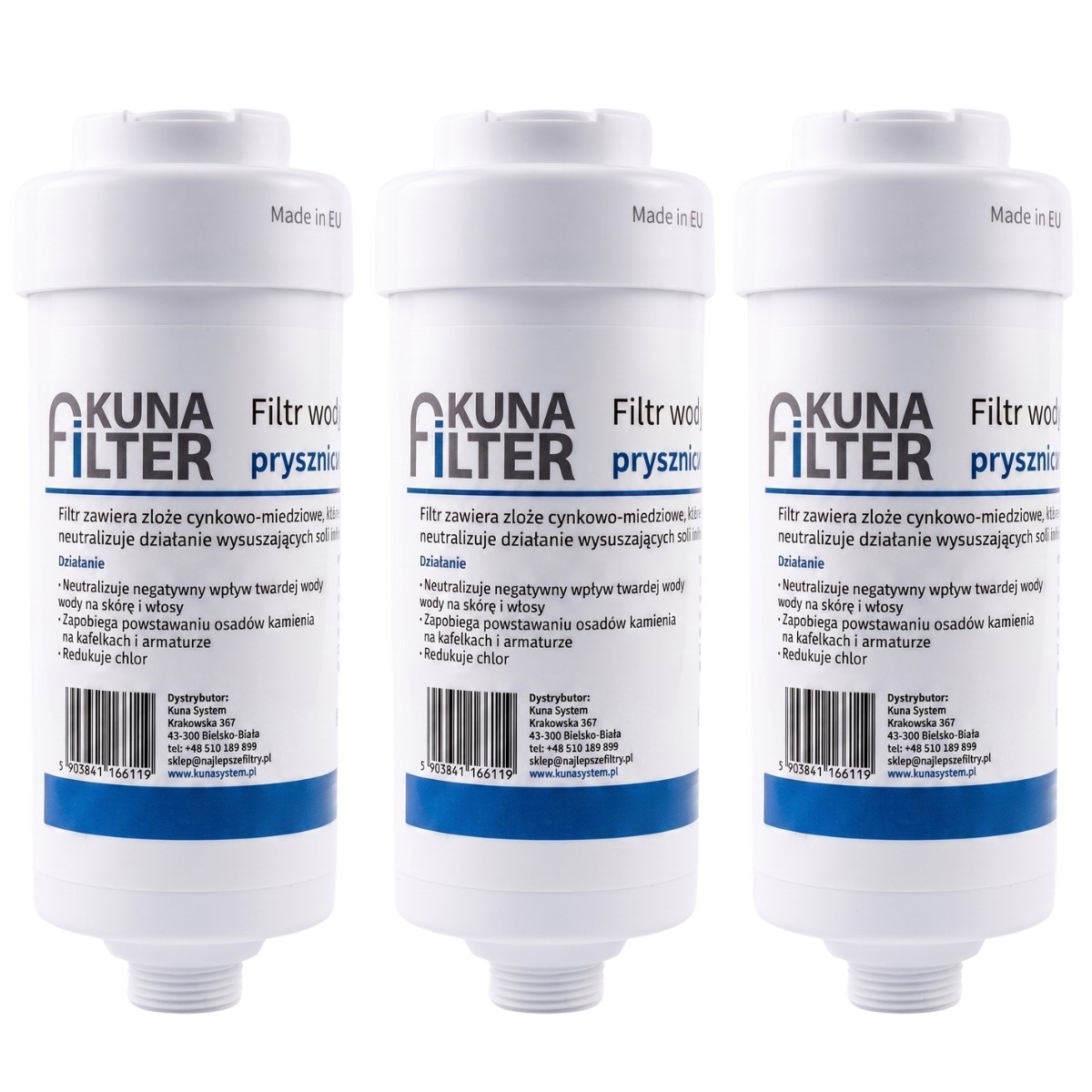 Filtr prysznicowy Kuna Filter - 3 szt.