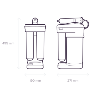 Aquaphor RO-70S mały, wydajny system odwróconej osmozy. Kompaktowa osmoza od Aquaphor z wbudowanym zbiornikiem (DWM70).