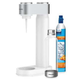 Philips Soda Maker GoZero - biały/srebrny saturator + cylinder CO2 + butelka do gazowania