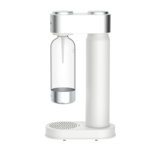 Saturator do gazowania wody Philips, kolor biały/srebrny. Kompletny syfon Philips z butelką do gazowania i cylindrem z gazem CO2.