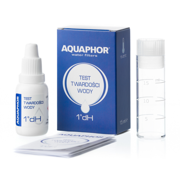 Aquaphor kropelkowy test twardości wody. Tester do oznaczania poziomu twardości wody. Dokładny test wielokrotnego użytku.