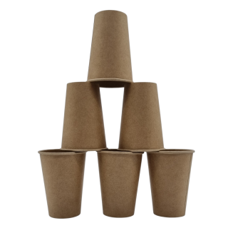 Ekologiczne kubki papierowe kraftowe 100 sztuk do zimnych i gorących napojów, kubek ekologiczny 200 ml.