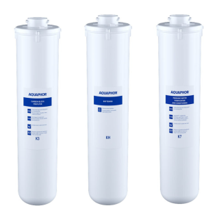 Zestaw wkładów Aquaphor na serwis Aquaphor Kryształ H. Filtry K3, K4 (KH) i K7. Komplet filtrów Aquaphor Kryształ H.
