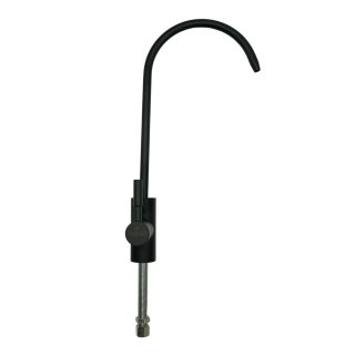 Kran do wody filtrowanej czarny mat. Mały kran czystej wody z filtra do wody. Kranik wody z osmozy.