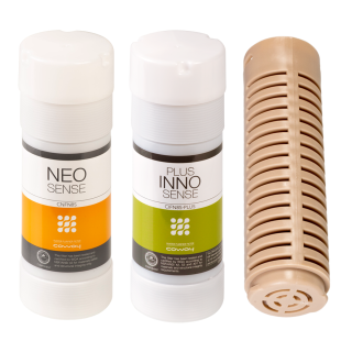 Filtry wymienne NeoSense, InnoSense, filtr antybakteryjny do Coway Eden Spring, Edel Wasser Zepter. Zestaw 3 filtrów na serwis urządzenia.