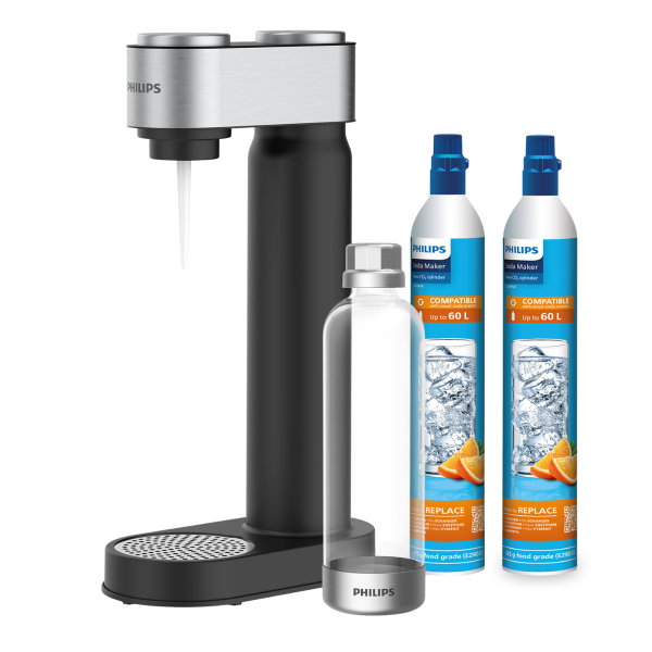 Philips Soda Maker GoZero - czarny saturator ADD4902BK/10  + 2 butle CO2 + butelka do gazowania