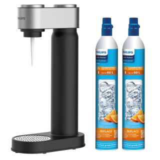 Philips Soda Maker GoZero - czarny saturator ADD4902BK/10  + 2 butle CO2 + butelka do gazowania