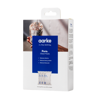 Granulki filtrujące Aarke Pure Clean + Taste. 3 saszetki z granulkami filtrującymi do dzbanka Aarke.
