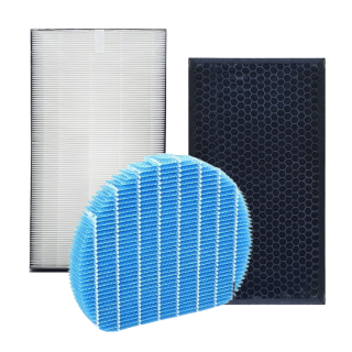 Zestaw oryginalnych filtrów SHARP do oczyszczaczy powietrza KC-D50, KC-D40, UA-HD40, UA-HD-50. Filtry: FZ-D40HFE, FZ-D40DFE, FZ-A61MFR.