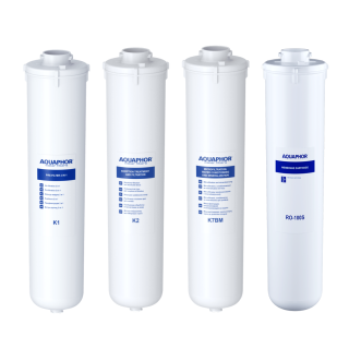 Pełny zestaw wkładów do filtra wody Aquaphor RO202S + membrana RO100S.  Wkład K1 + K2 + K7BM + RO100S. Oryginalne filtry wymienne na pełny serwis Aquaphor RO-202S.