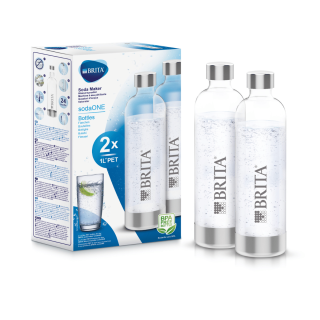 Zestaw butelek Brita do saturatora Brita SodaOne. Dwupak zapasowych butelek do gazowania wody.