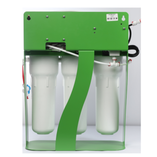 Filtr odwróconej osmozy BWT Ecosoft Pure Balance z pompą na metalowym stojaku.  Polecany filtr do wody z mineralizatorem.