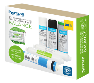 Ecosoft PURE Balance zestaw filtrów wymiennych z membraną. Zestaw na pełny serwis filtra PURE Balance Ecosoft CHV6PUREBAL.