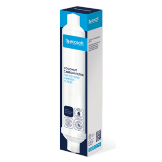 Filtr węglowy, końcowy do filtra odwróconej osmozy. Filtracja węglowa po membranie osmotycznej. Ecosoft CHV2010ECO.