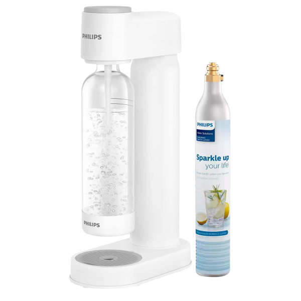 Saturator  Philips, kolor biały. Urządzenie do gazowania wody, syfon domowy do wody gazowanej. Philips ADD4901WH/10.