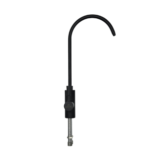 Kran podwójny do dwóch rodzajów wody w kolorze czarny mat. Bateria podwójna do filtra odwróconej osmozy