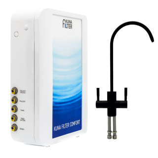 filtr do wody z czarnym kranem wody filtrowanej kuna filer comfort