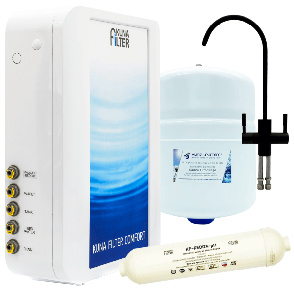 Kuna Filter Comfort REDOX - zestaw z baterią czarny mat