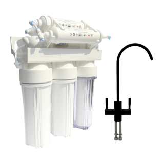 Kuna Filter RO-7 z baterią w kolorze czarny mat. Filtr odwróconej osmozy. Ekonomiczny filtr osmotyczny z mineralizatorem.