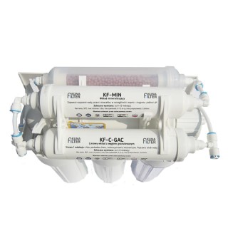 Kuna Filter RO-7 z baterią w kolorze czarny mat. Filtr odwróconej osmozy. Ekonomiczny filtr osmotyczny z mineralizatorem.