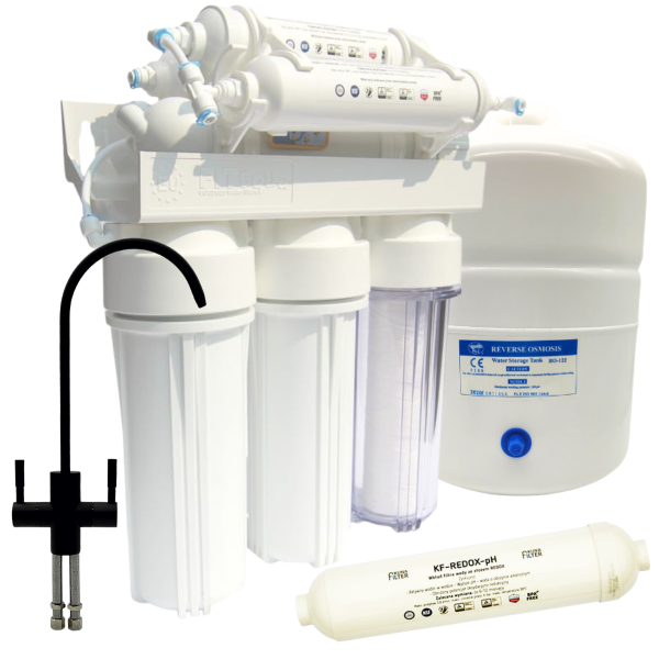 Filtr do wody Kuna Filter RO-7 Redox - zestaw z baterią czarny mat