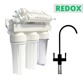 Kuna Filter RO-7 Redox z kranem w kolorze czarny mat. Wydajny filtr z jonizacją wody.