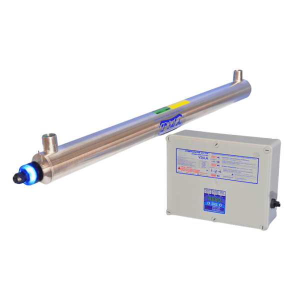 TMA lampa UV model D8-S. Skuteczna dezynfekcja wody dla domu z dwoma łazienkami, domków letniskowych.