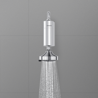 chromowany filtr prysznicowy