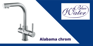 bateria w klasycznym kolorze chrom do kuchni blue water