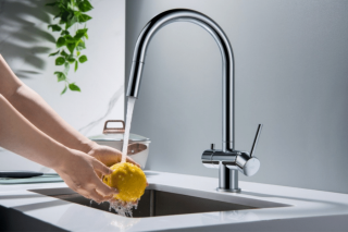 Blue Water Cyrus - bateria trójdrożna z wyciąganym kranem