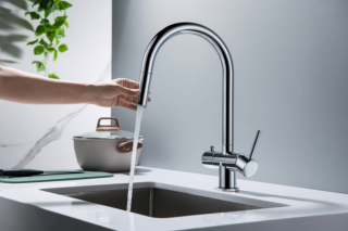 Blue Water Cyrus - bateria trójdrożna z wyciąganym kranem