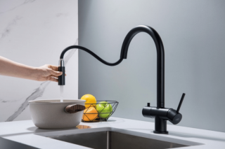 Blue Water Cyrus - bateria trójdrożna z wyciąganym kranem