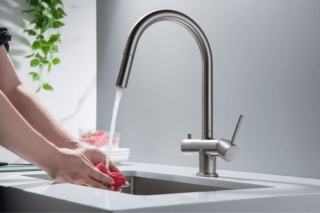 Blue Water Cyrus - bateria trójdrożna z wyciąganym kranem