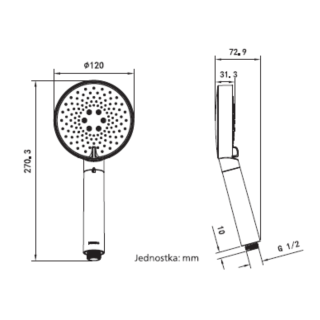 wymiary filtra prysznicowegp ASH1516CH