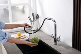 Dwuobwodowa bateria Blue Water Delta w kolorze chrom