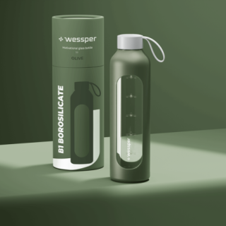 WESSPER - szklana butelka w silikonowym etui