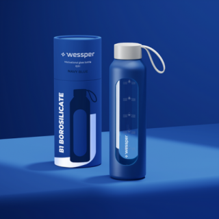 WESSPER - szklana butelka w silikonowym etui