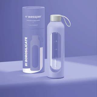 WESSPER - szklana butelka w silikonowym etui