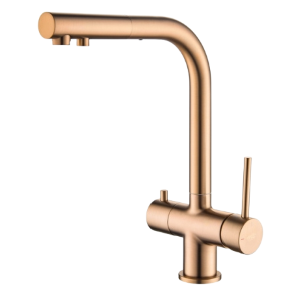 Blue Water Apala - bateria czterodrożna z wyciąganym kranem miedź