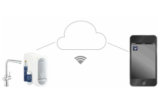Połączenie z aplikacją do sterowania Blue Home OHM sink C-spout EU