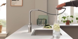 Bateria Grohe Blue Pure Minta z wyciąganą wylewką